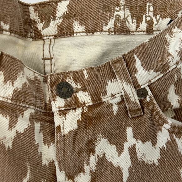 7 For Mankind Womens Cropped Skinny Jeans Brown Ikat 26 - Picture 4 of 10